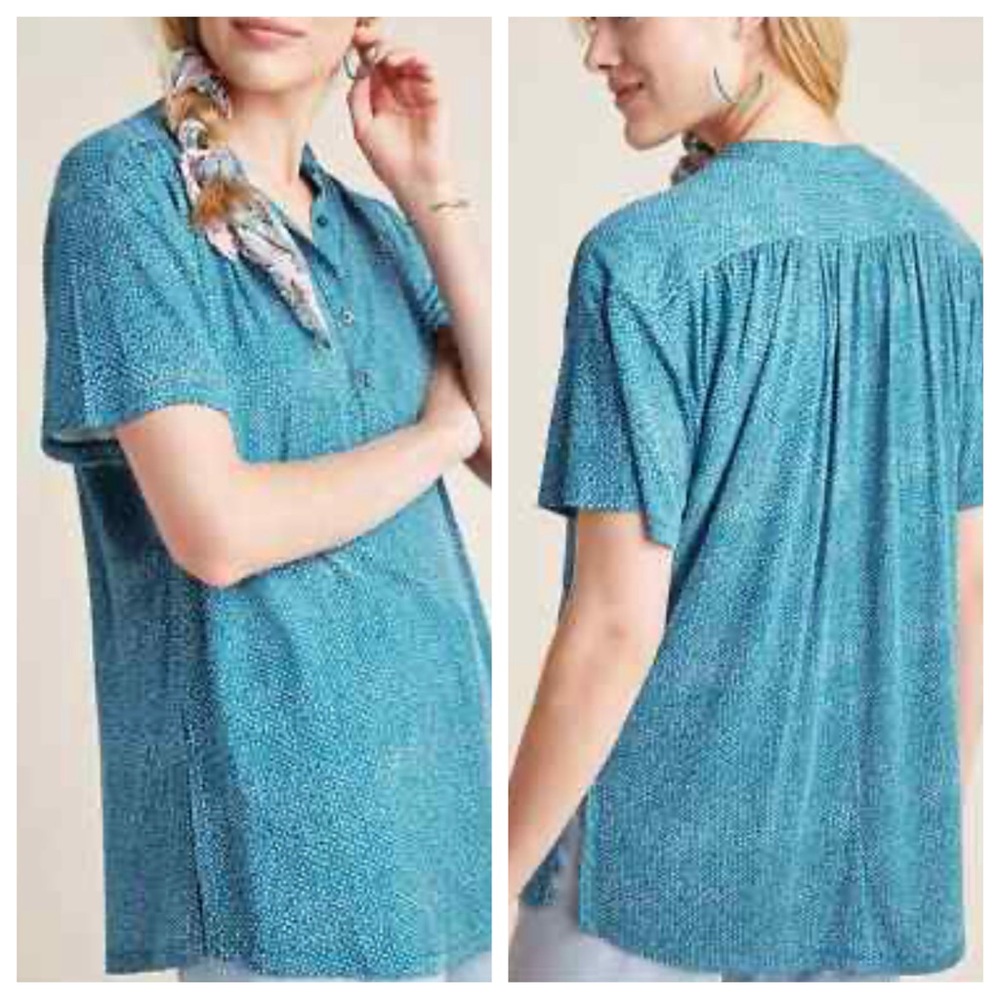 Maeve Anthropologie Windham Knit Henley Top | Large
